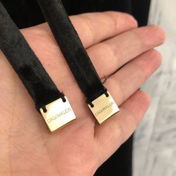 Calvin Klein Size 14 Black Crushed Velvet Wide Leg Trouser Pants Drawstring - Picture 3 of 11